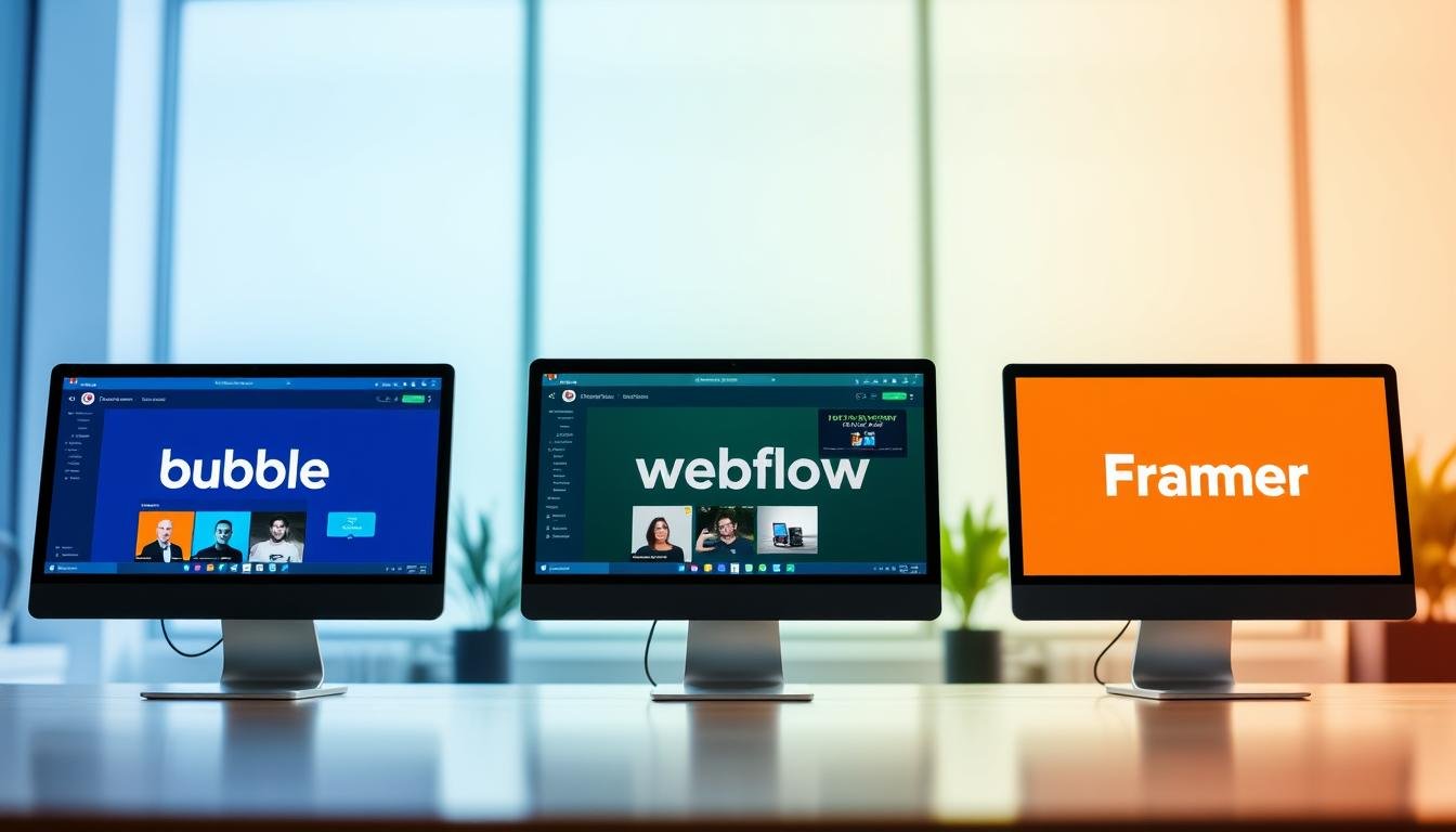 Bubble vs Webflow vs Framer qual melhor para criar web app