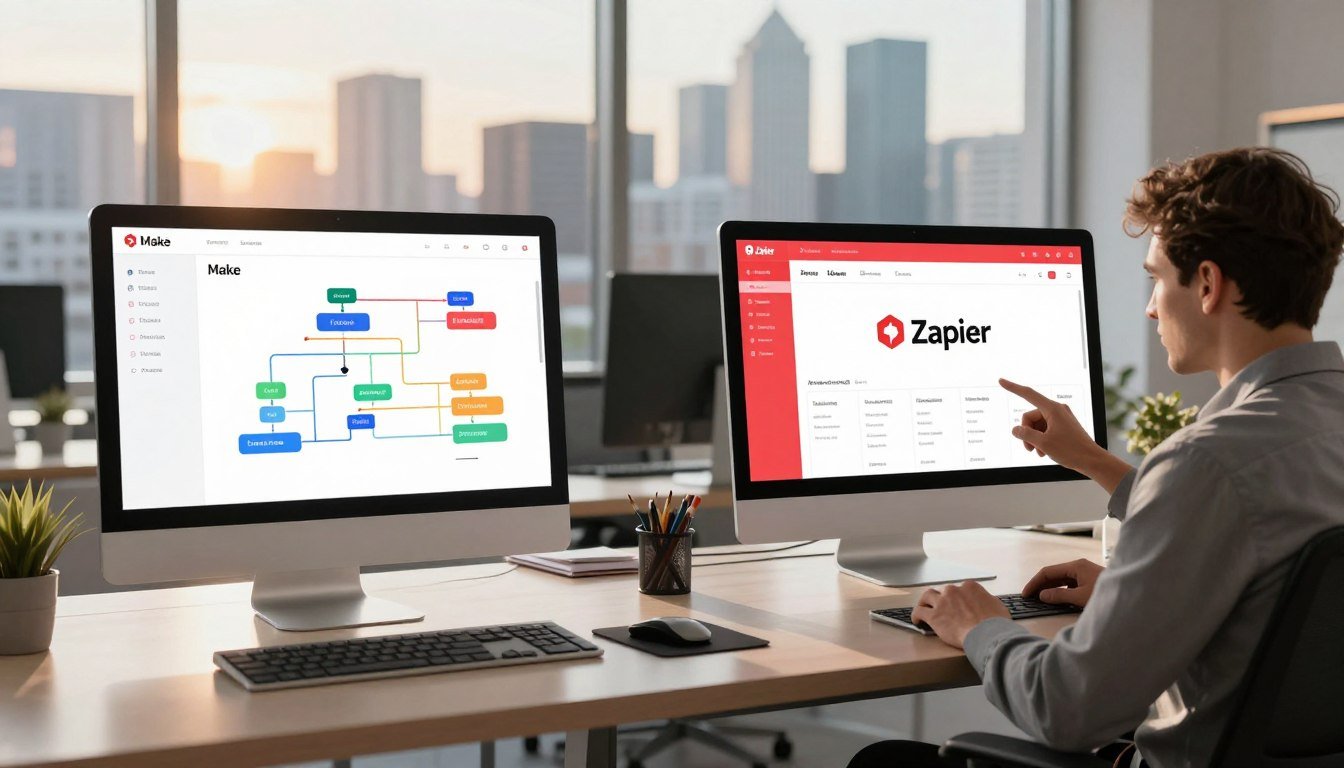 make vs zapier automação